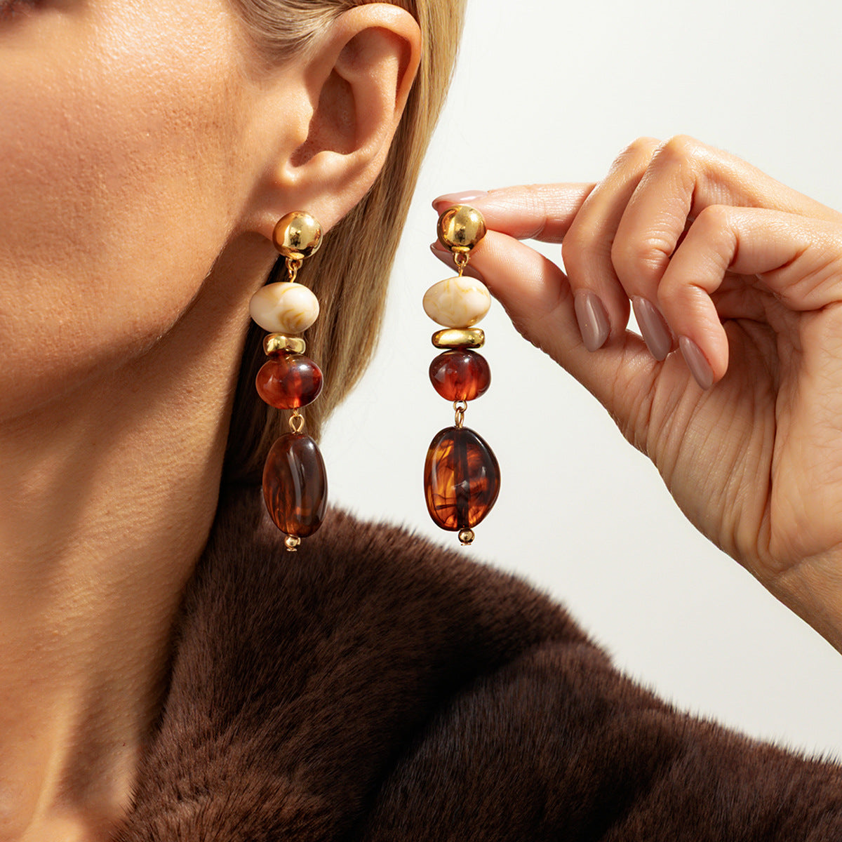 Planderful Vienna Verve Turquoise Fringe Stud Earrings For Women Ethnic Boho Statement Jewelry