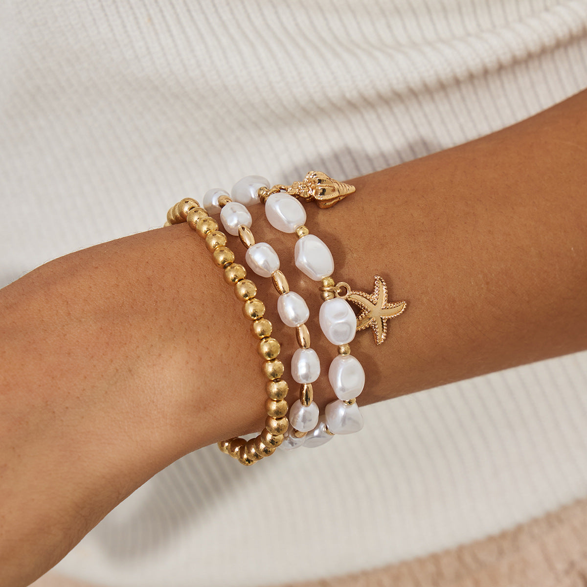 Baroque Beaded Bracelet Vienna Verve By Planderful Starfish Shell Pendant For Elegant Statement Jewelry Lovers