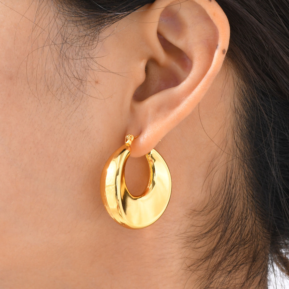 Modern Gold-Tone Stainless Steel Earrings