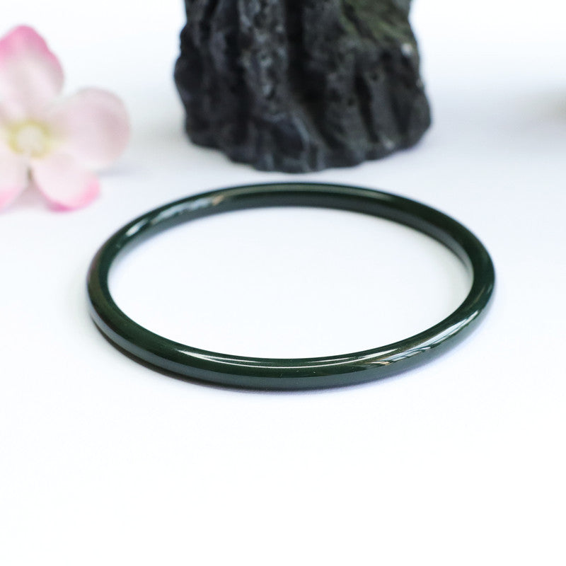 Taqing Hetian Jade Jingle Bangle