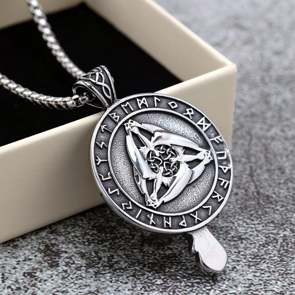 Vintage Viking Stainless Steel Pendant Necklace