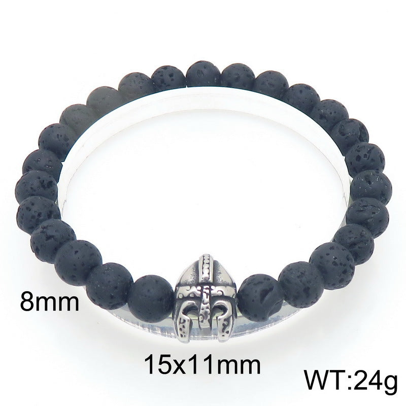 Planderful Volcanic Stone Beaded Bracelet For Men Buddha