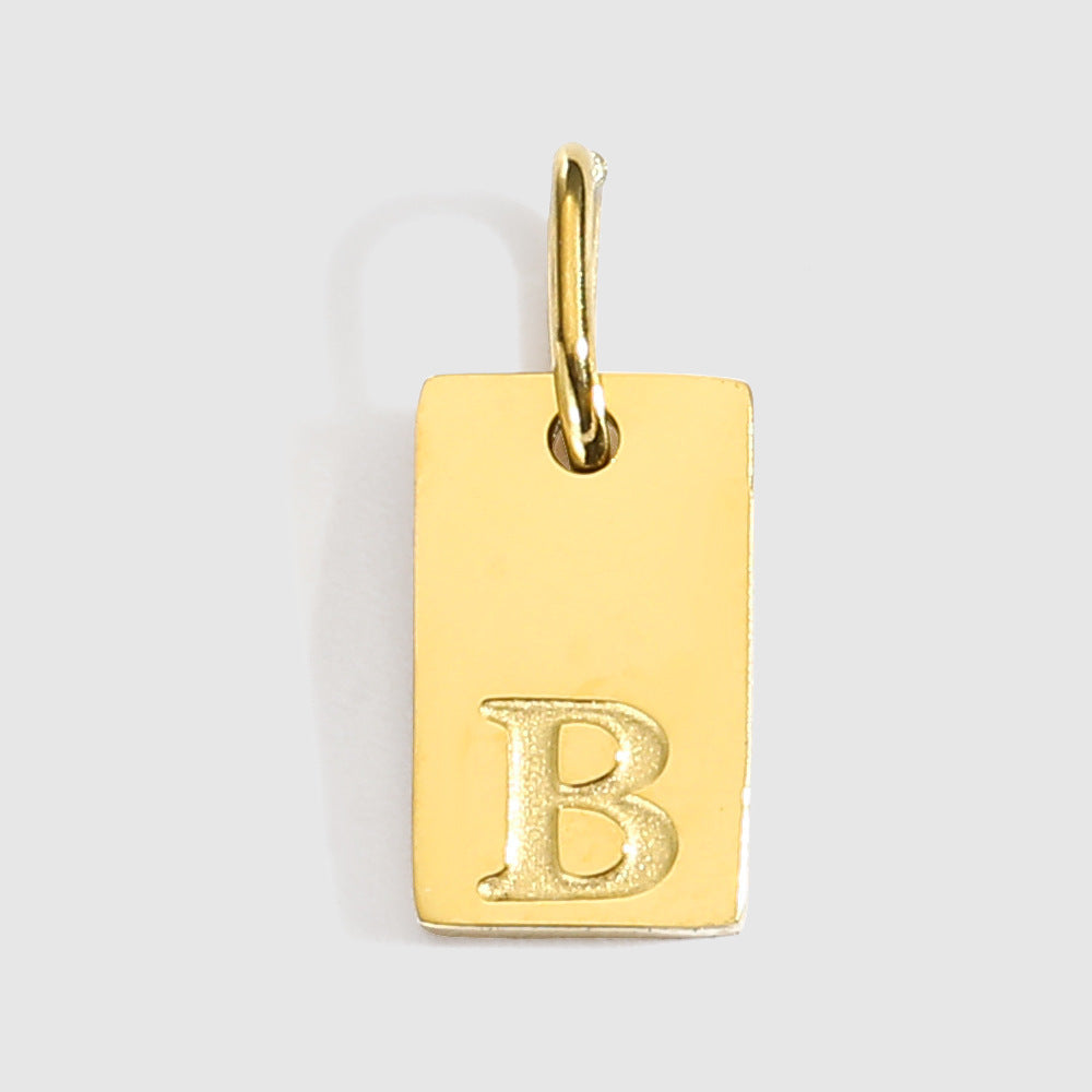 Planderful Jewelry Alphabet Necklace Gold Plated Stainless Steel