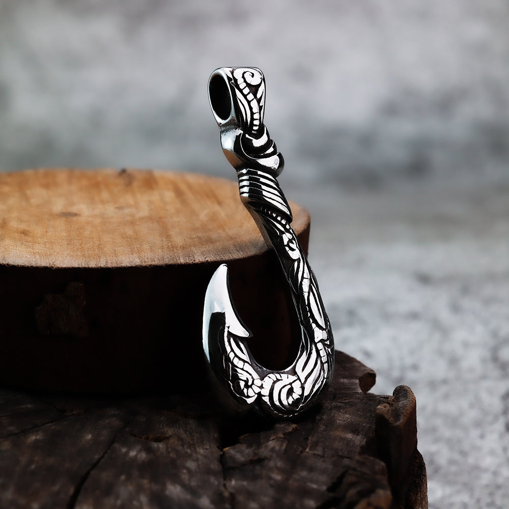 European and American Fashion Men's Retro Fish Hook Pendant