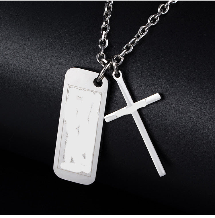 Cross-Border Amazon Jewelry Supply Stainless Steel Cross Necklace