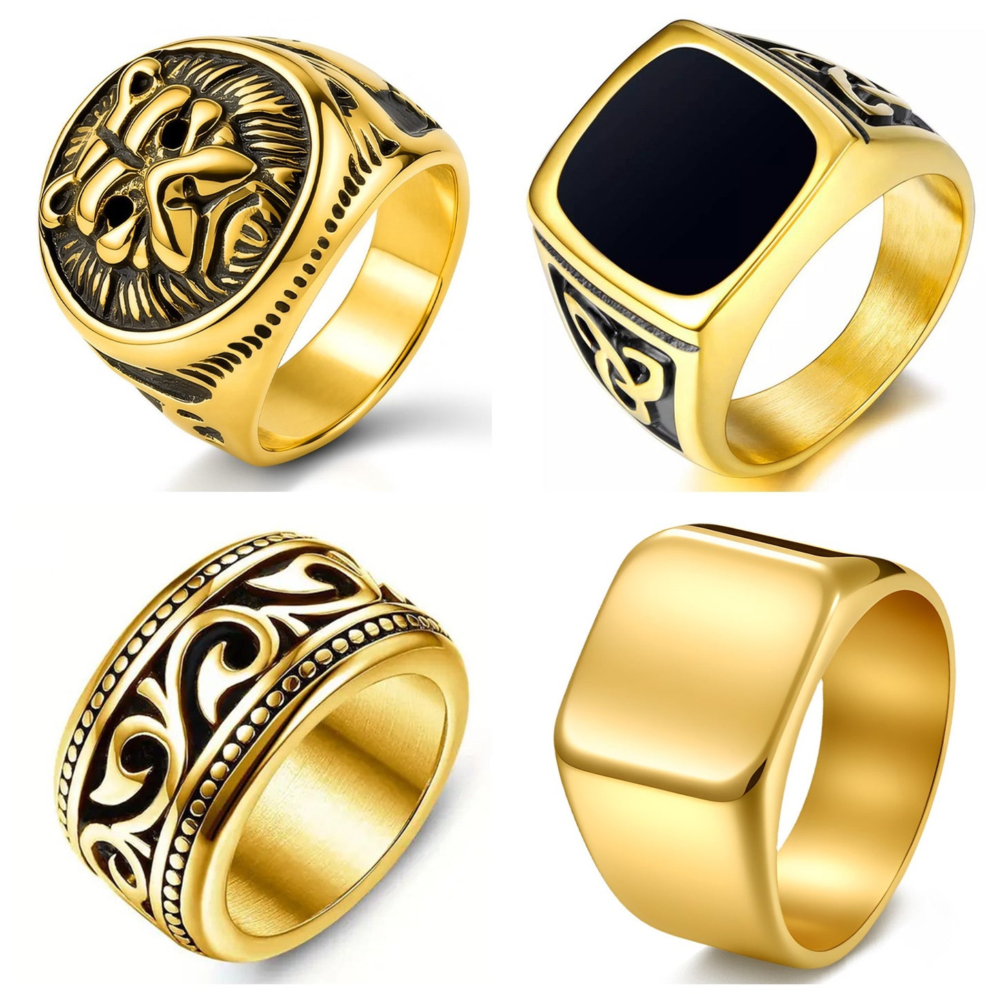 Stainless Steel Lion Head Ring By Planderful Collection Everyday Genie For Men Unisex Bold Statement Protection