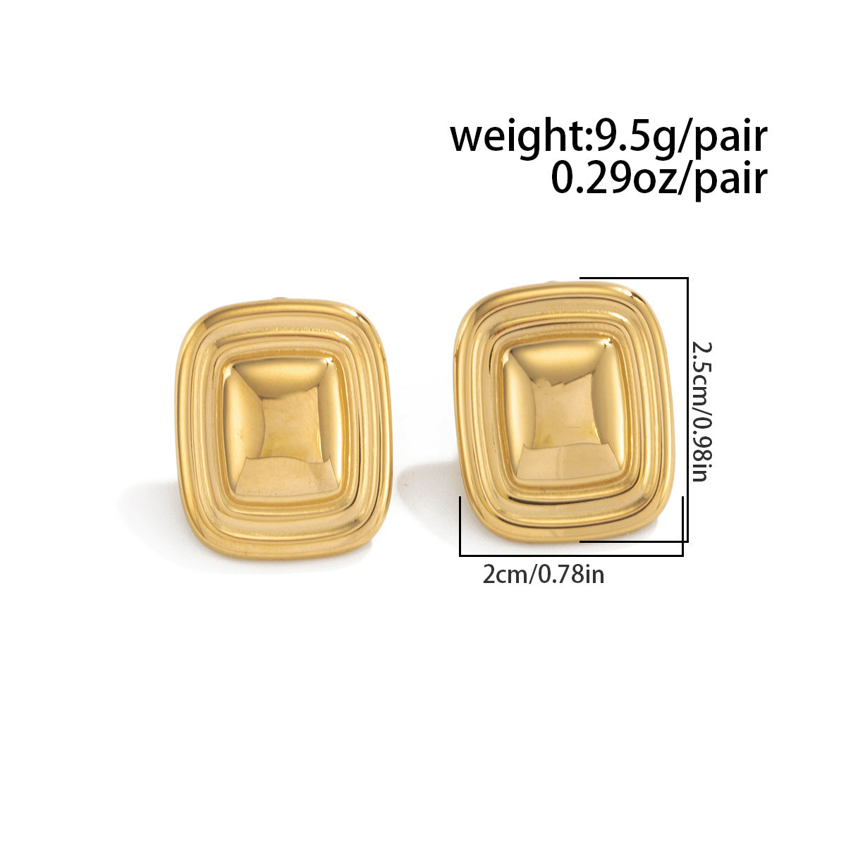 Square Stainless Steel Geometric Earrings By Planderful Vienna Verve Street Style 3D Statement Jewelry For Trendsetters