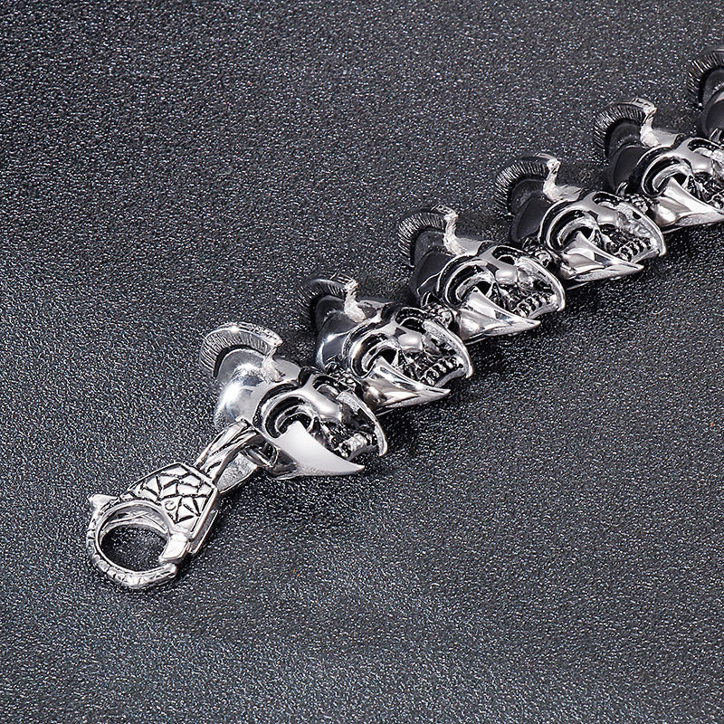 Old – General Soldier Head – Titanium Steel Men's Bracelet