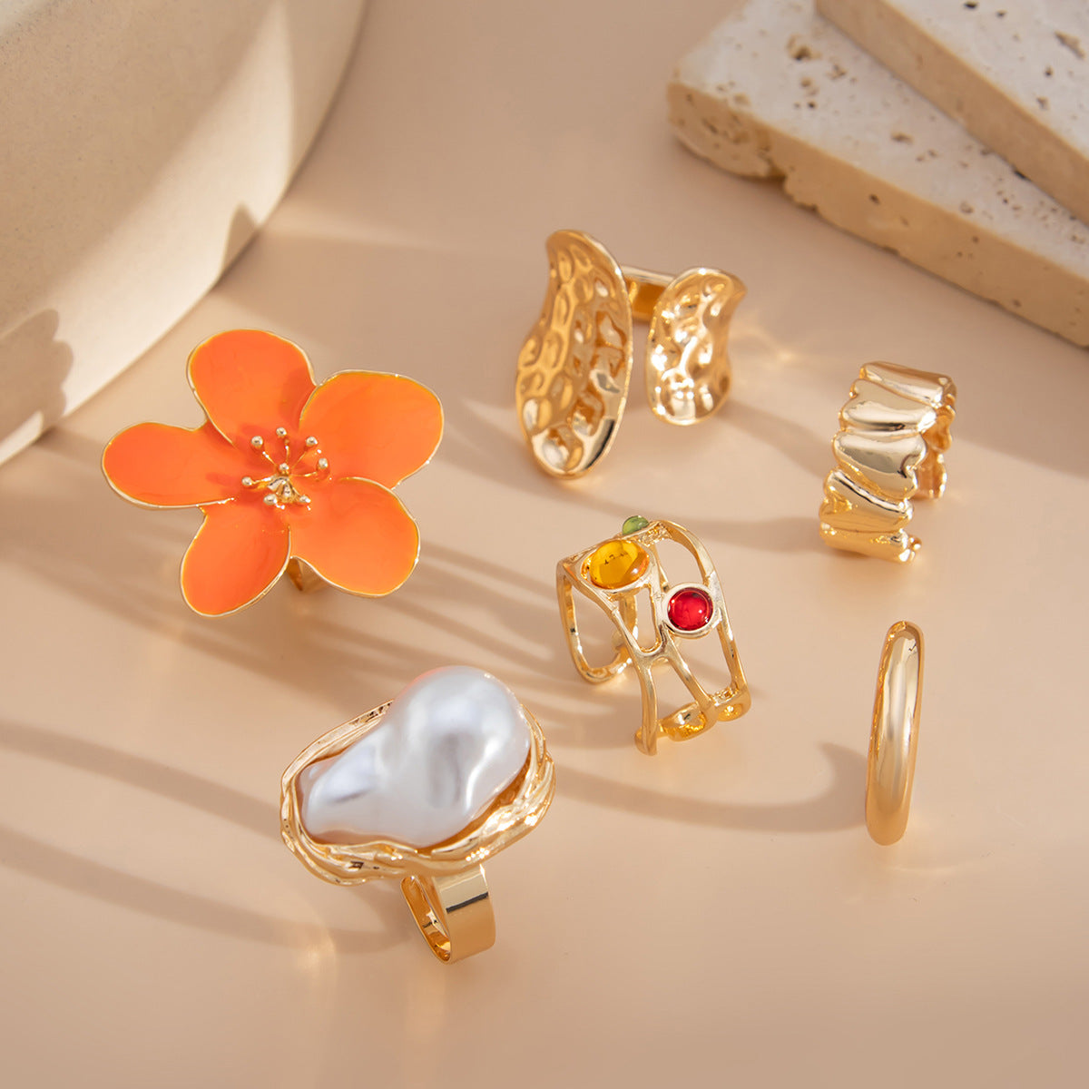 Planderful Vienna Verve Ring Set – Elegant Micro-Inlaid Design