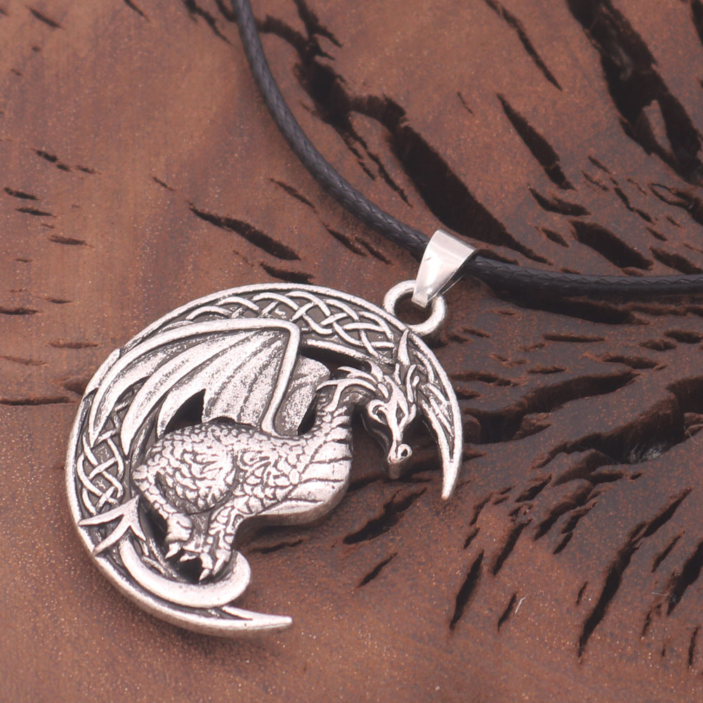 Dragon Hollow Pendant Necklace for Men - European and American Retro Style