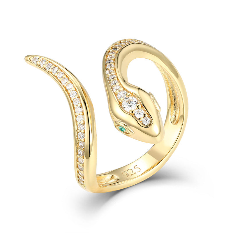 Planderful Spirit Snake Ring Green Eyed Zircon Elite Women