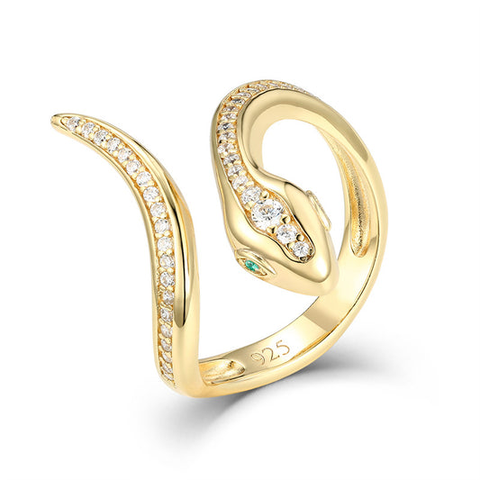 Planderful Spirit Snake Ring Green Eyed Zircon Elite Women