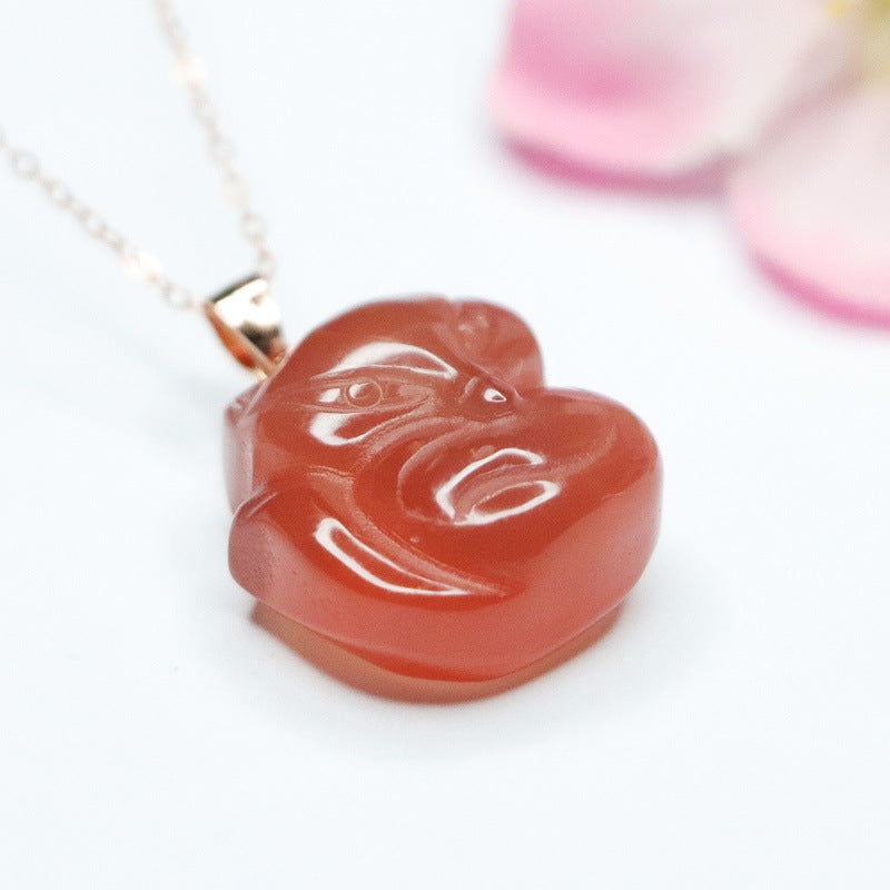 Yanyuan Agate Fox 925 Silver Pendant — No Chain