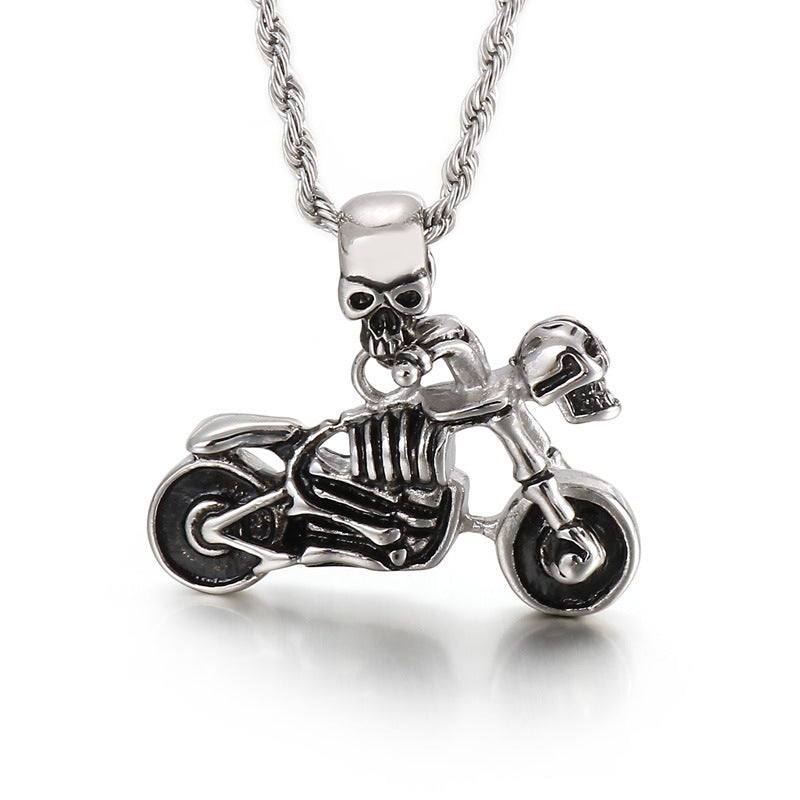 Trendy Hip-Hop Skull Animal Titanium Steel Men's Pendant