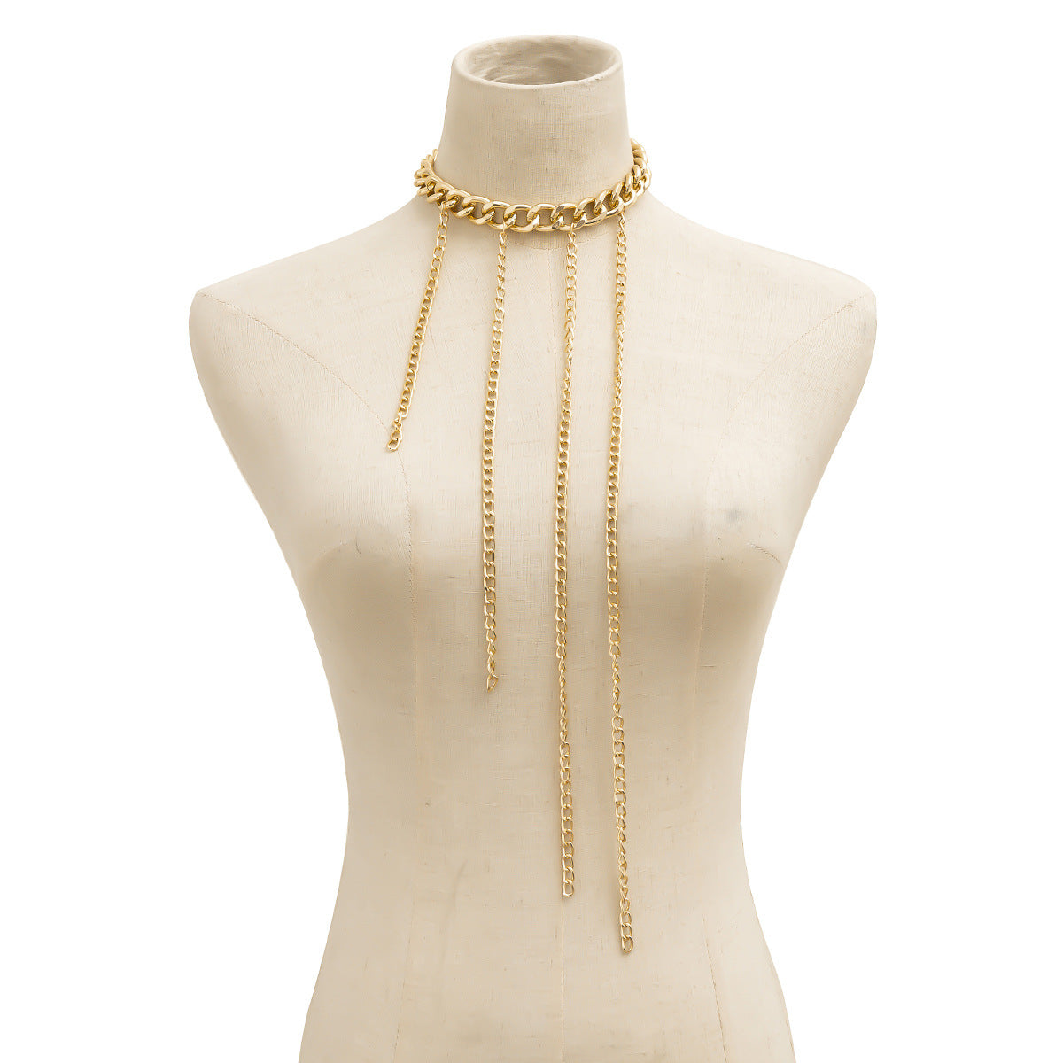 Planderful Vienna Verve Fringe Chain Necklace For Women Bold Hip Hop Geometric Statement Jewelry