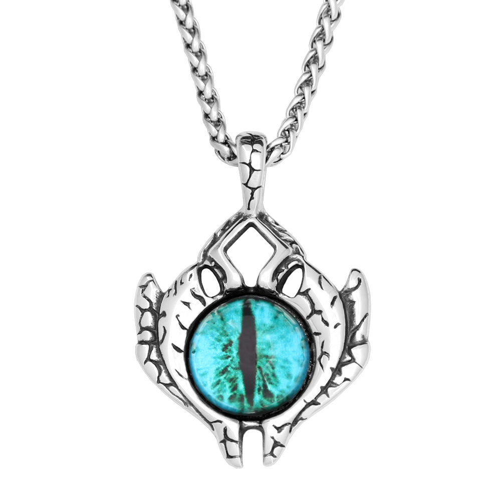 Punk Evil Eye Stainless Steel Pendant Necklace