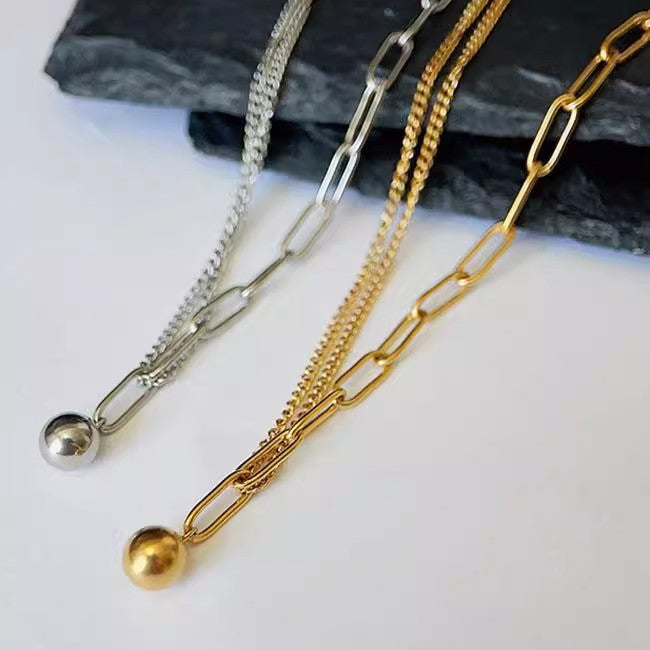 Planderful Jewelry Titanium Steel Cuban Link Necklace For Women Minimalist Collarbone Chain