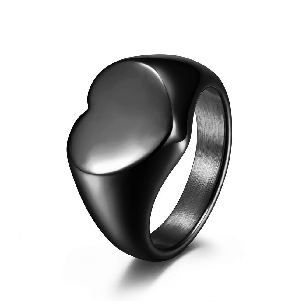 European and American Wind Stainless Steel 18K Gold Love Ring