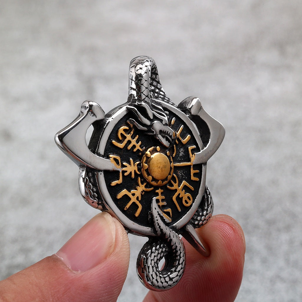 Vintage Viking Stainless Steel Men's Pendant Necklace