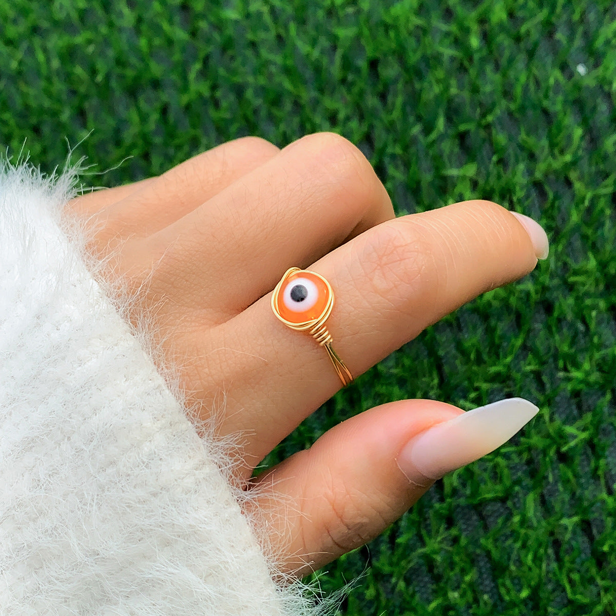 Artistic Glow Ring Needle in Vienna - Women's Alloy Ring with Luminous Pastoral Elements