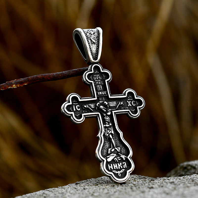 Men's Retro Stainless Steel Cross Pendant – Wholesale Letter Accessories by Planderful
