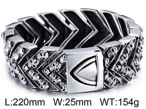 Planderful Everyday Genie Ghost Skull Titanium Men Bracelet