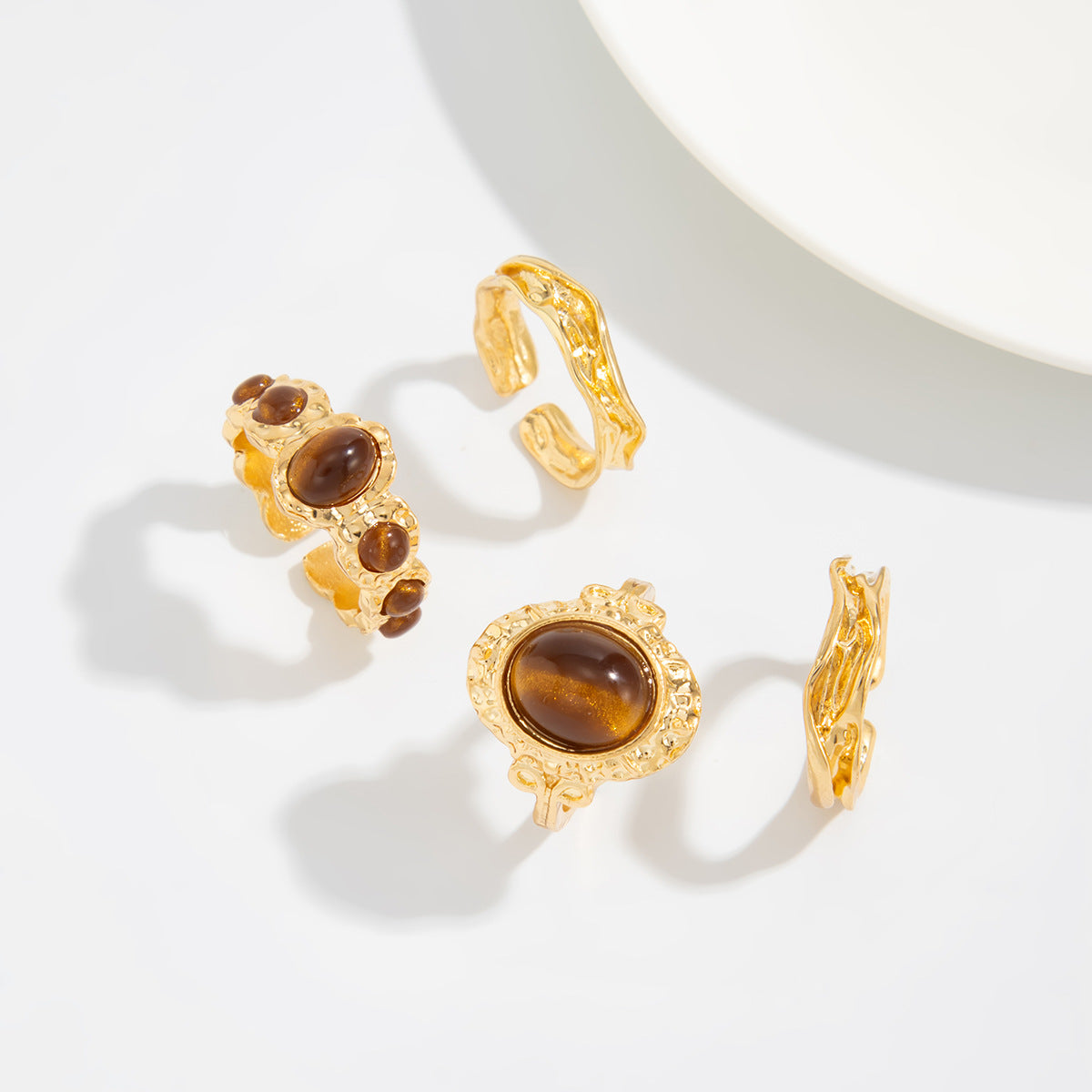 Tiger Eye Open Ring Planderful Collection Vienna Verve For Women Statement Lava Stone Jewelry