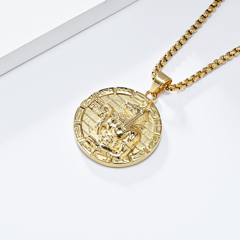 Cross-Border Anubis Titanium Steel Necklace for Men