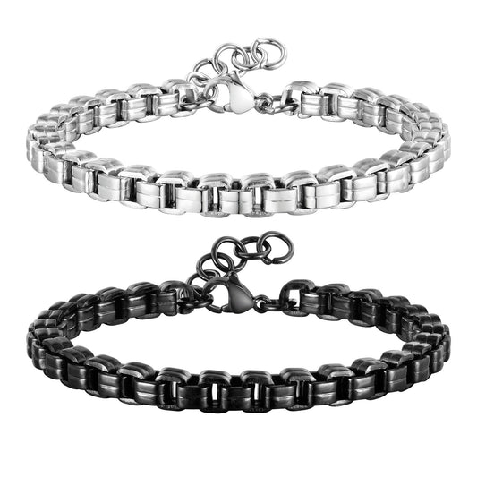 Black Stainless Steel Bracelet for Men