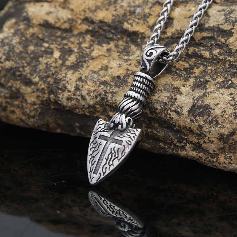 Amazon Foreign Trade Jewelry Trendy Cross Blade Necklace