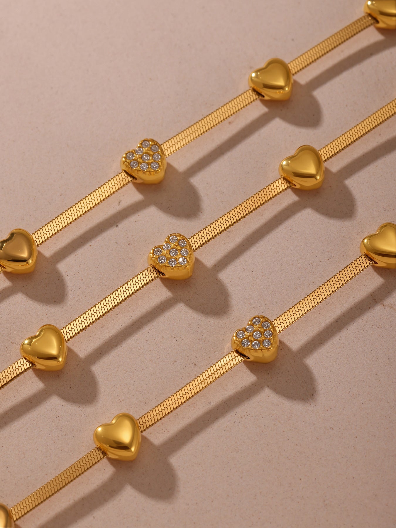 Planderful Zircon Clavicle Necklace For Her 18K Gold Layered