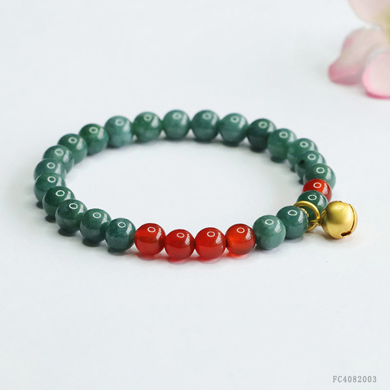 Blue Water Jadeite Agate Style 3 Beaded Bracelet
