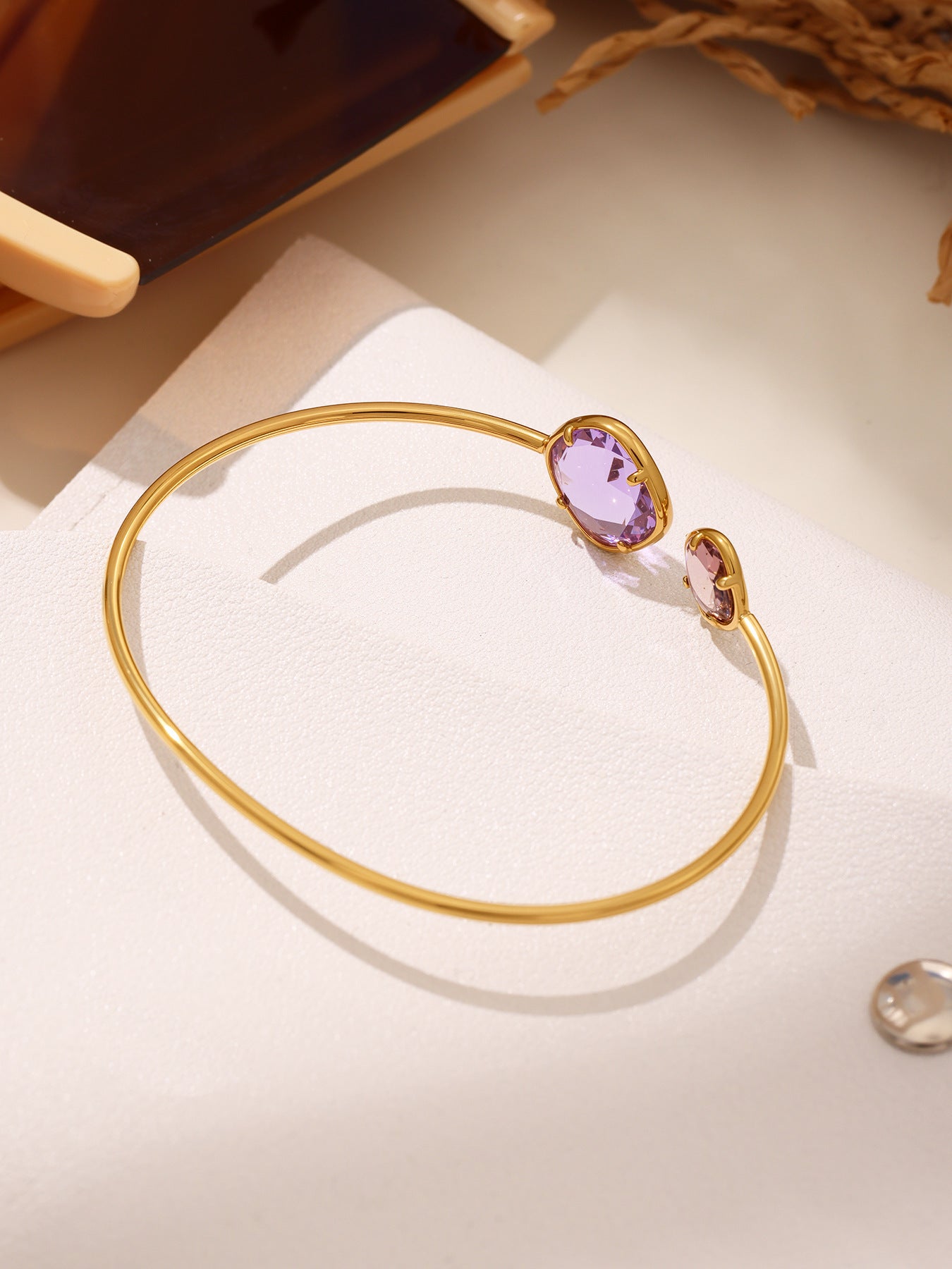 Planderful Czech Glass Stone Open Bracelet Women Fashion