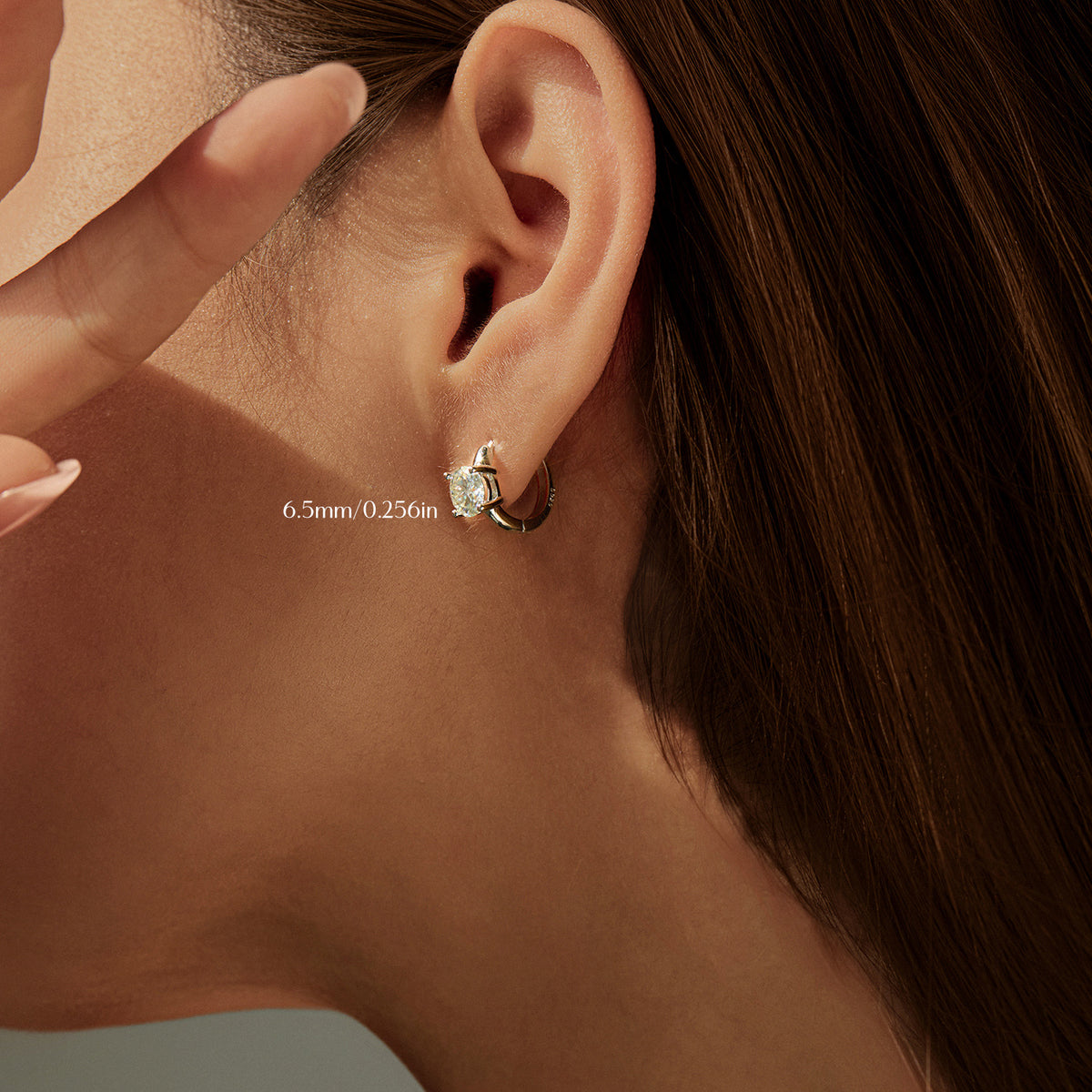 925 Sterling Silver Petite Moissanite Huggie Hoops