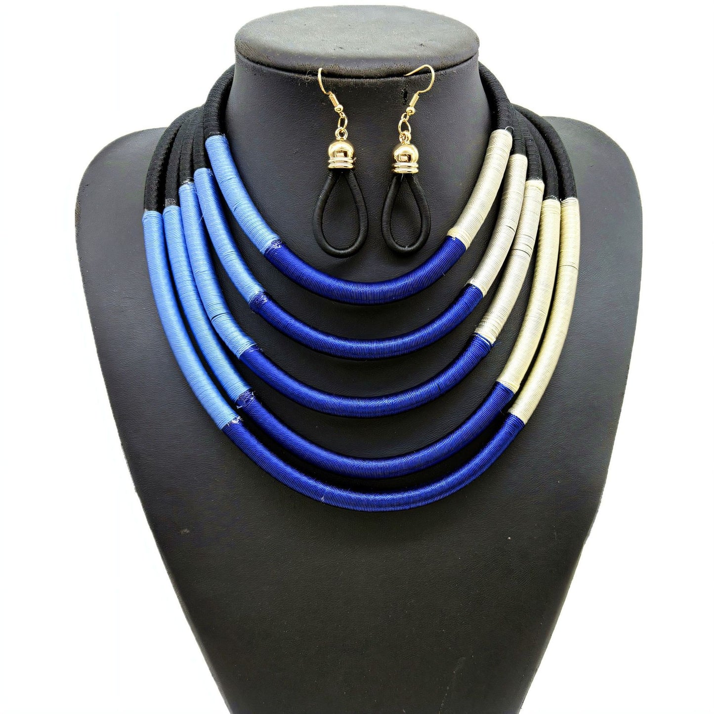 Planderful Savanna Rhythms Necklace and Earrings Set – Fashionable Multi-Layer Design