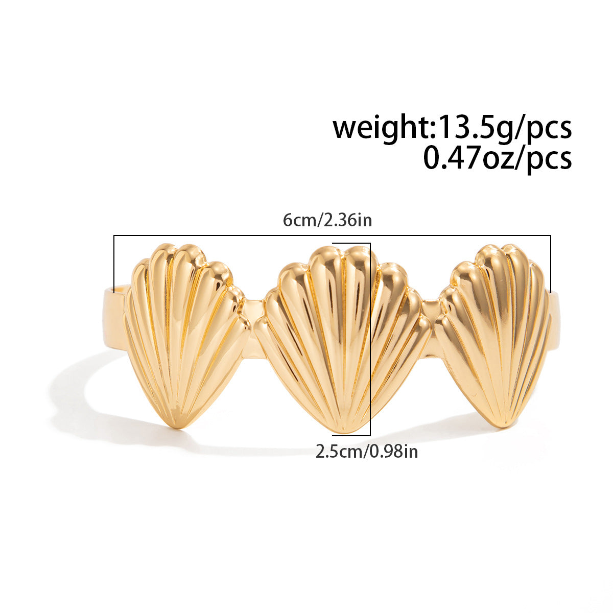 Planderful Vienna Verve Beach Ocean Scallop Opening Bracelet For Women Versatile Flower Jewelry
