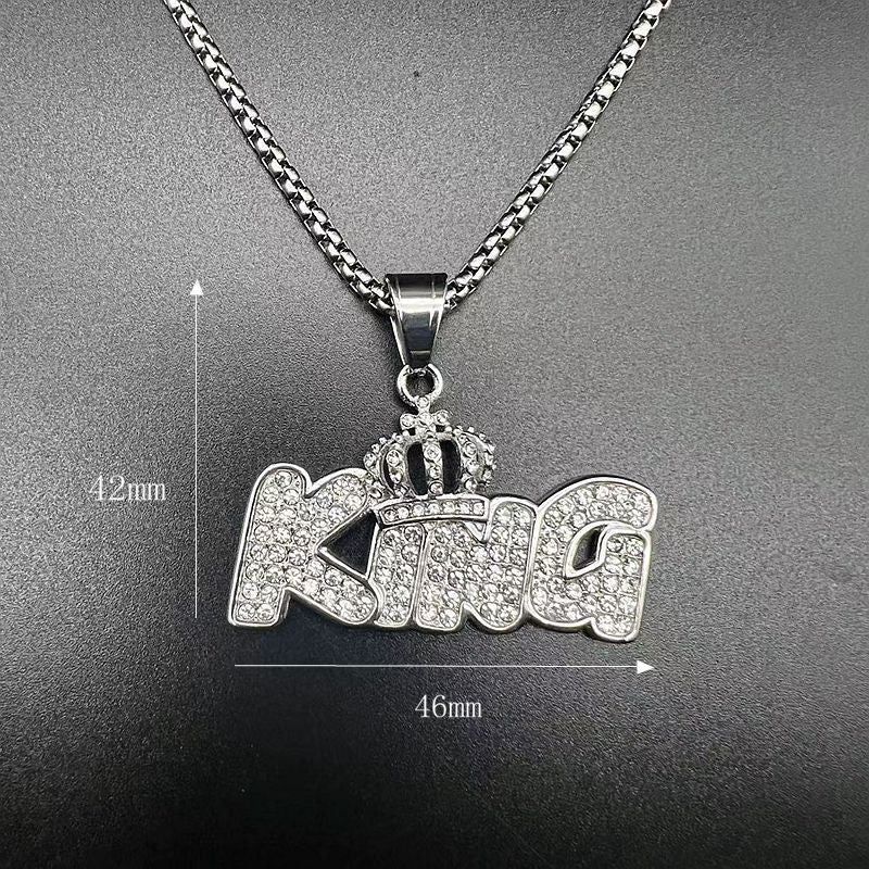 Zircon Necklace – Statement Crown Pendant