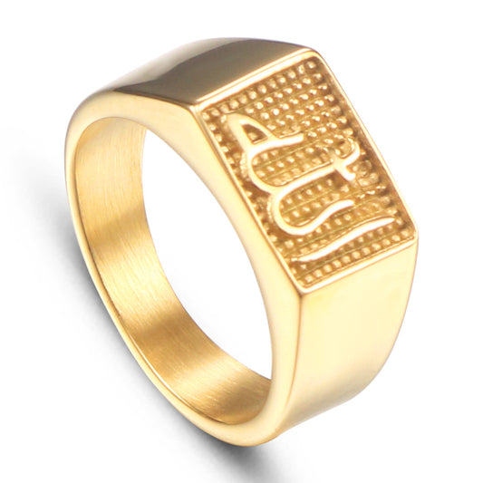 Stylish Unisex Religious Titanium Steel Ring - Minimalist Stainless Steel Jewelry for Men and Women