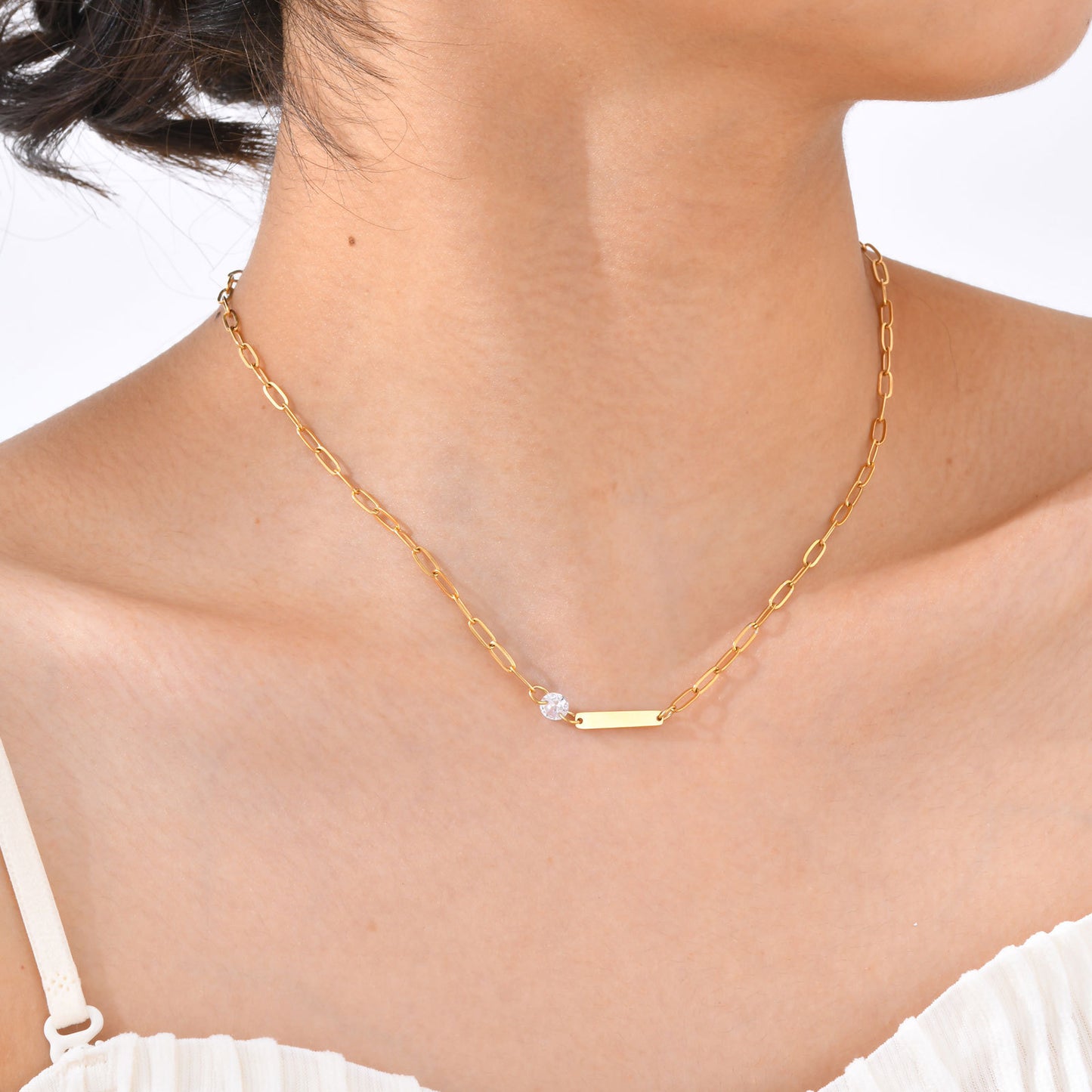 Ladies Gold Necklace Titanium Steel Europe & America