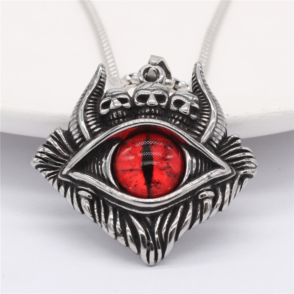 Titanium Steel Pendant Unisex Retro Protective Symbols Devils Eye Bulls Eye Planderful
