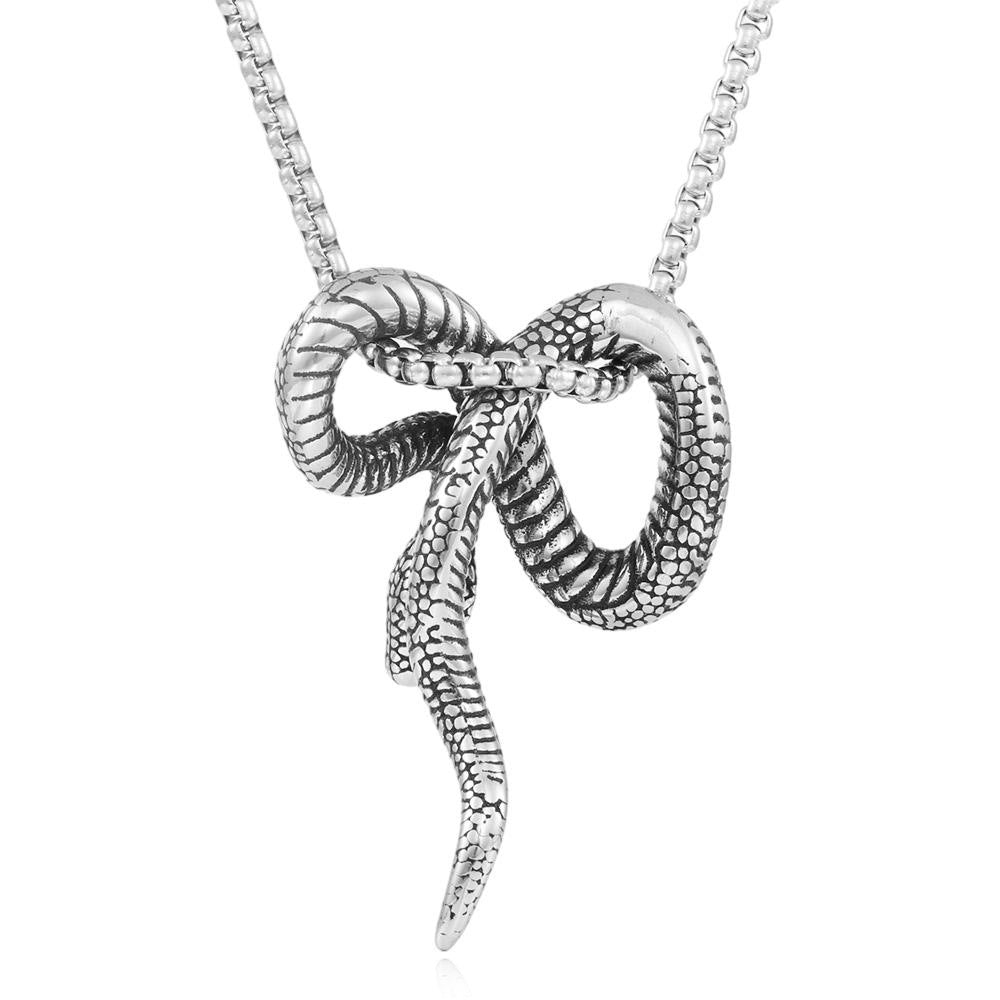 European And American Stainless Steel Snake Pendant Necklace