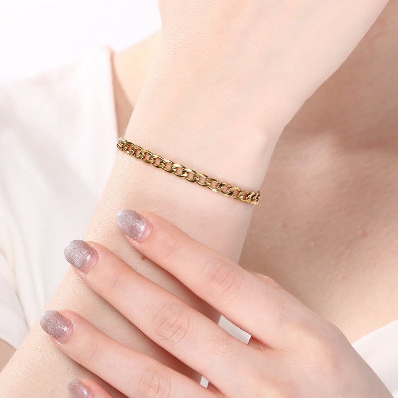 Minimalist Figaro Chain Stainless Steel Bracelet – Unisex Nk Chain Adjustable Handmade