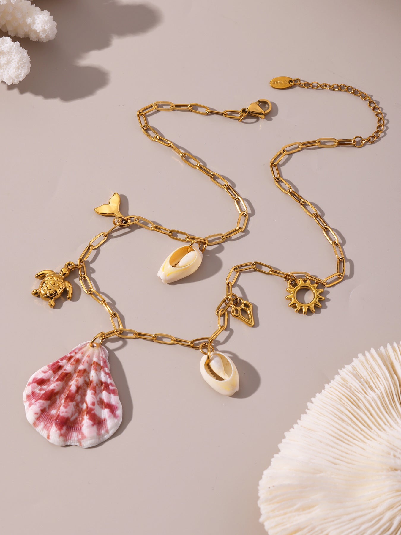 Planderful Natural Shell Turtle Necklace Ocean Series Women