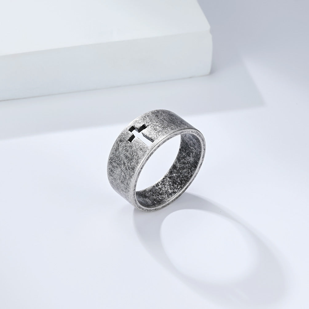 Planderful Titanium Cross Ring For Men And Women Premium Unisex Jewelry With Smooth Surface