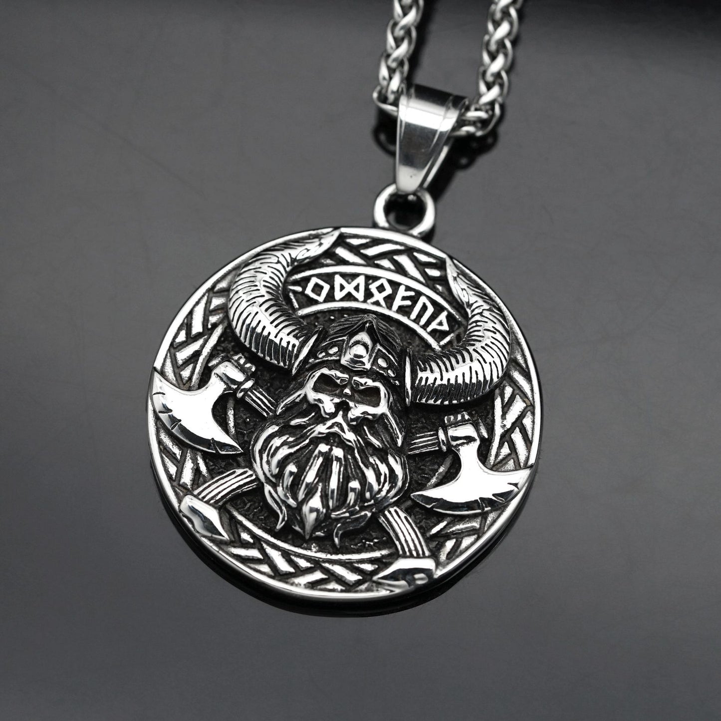 Steel Necklace Vintage Viking Axe Pendant For Men Norse Mythology Jewelry Planderful