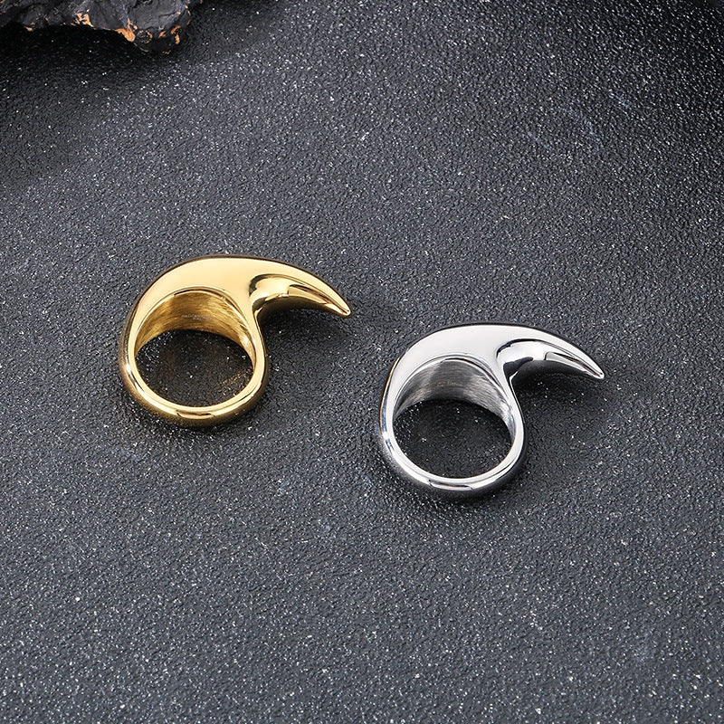 Planderful Crescent Ring For Men Personalized Moon Ring
