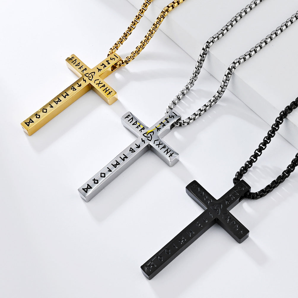 Viking Rune Cross Necklace Luhn Pendant By Planderful For History Buffs And Pirate Style Enthusiasts