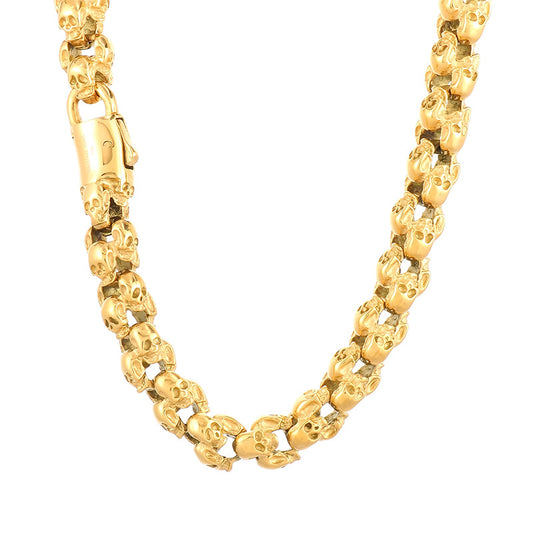 Exaggerated Ghost Head Men's Necklace - Punk Style Removable Skull in Titanium Steel for Retro Halloween