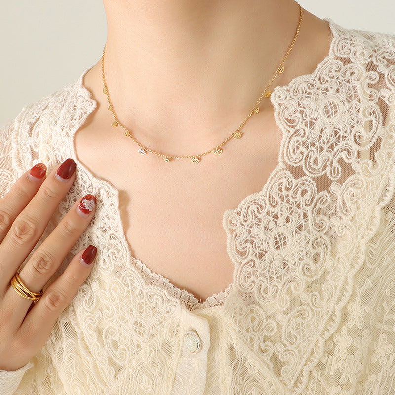 Golden Roman Palace Clavicle Chain Necklace - Everyday Genie Collection
