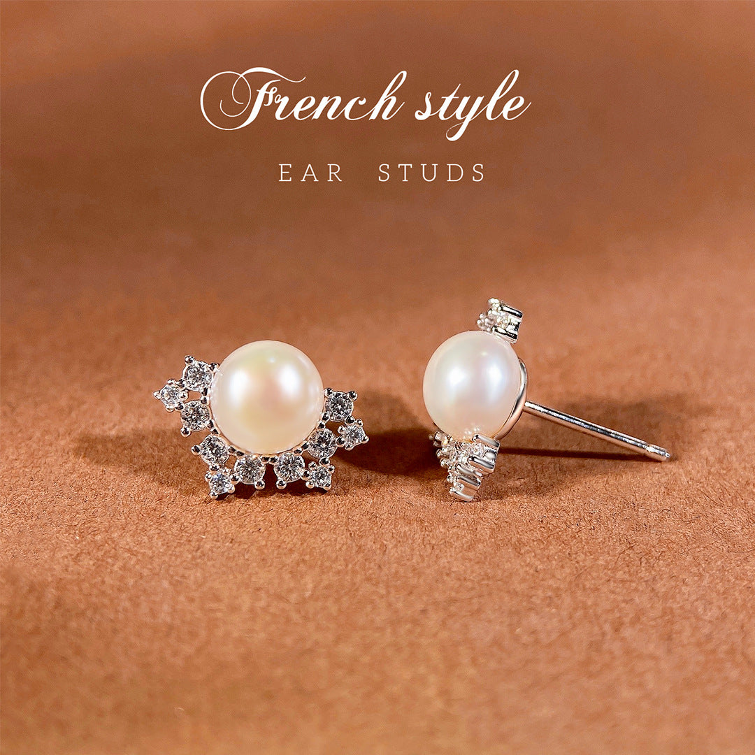 Minimalist Pearl 925 Sterling Silver Earrings